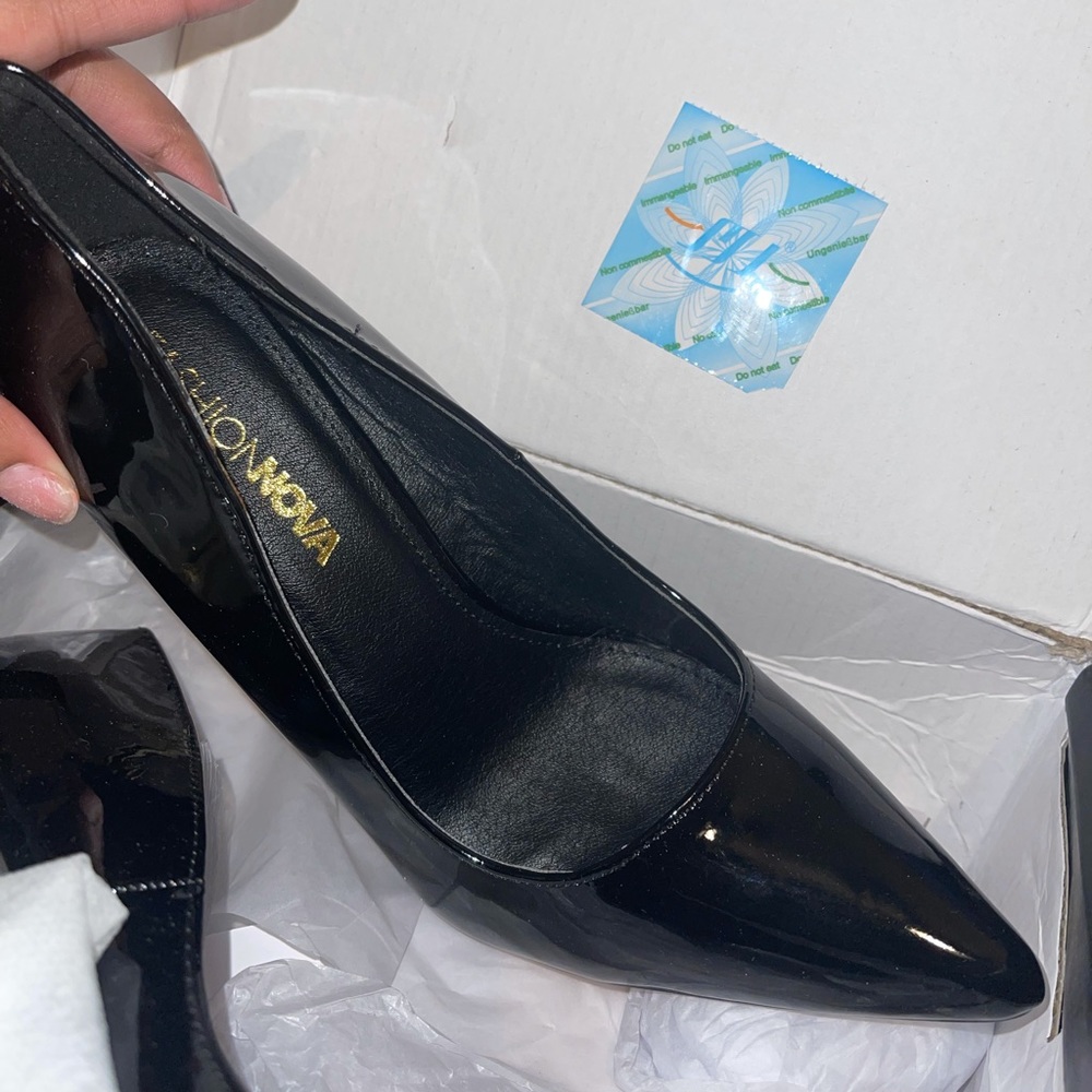 Black pump heels